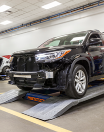 Toyota on vehicle lift | Fort Wayne Toyota in Fort Wayne IN