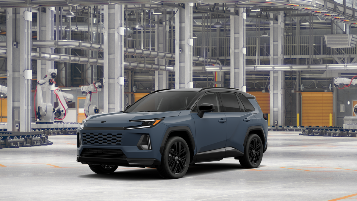 2026 Toyota RAV4 XSE in Storm Cloud With Midnight Black Metallic Roof — front three-quarter view