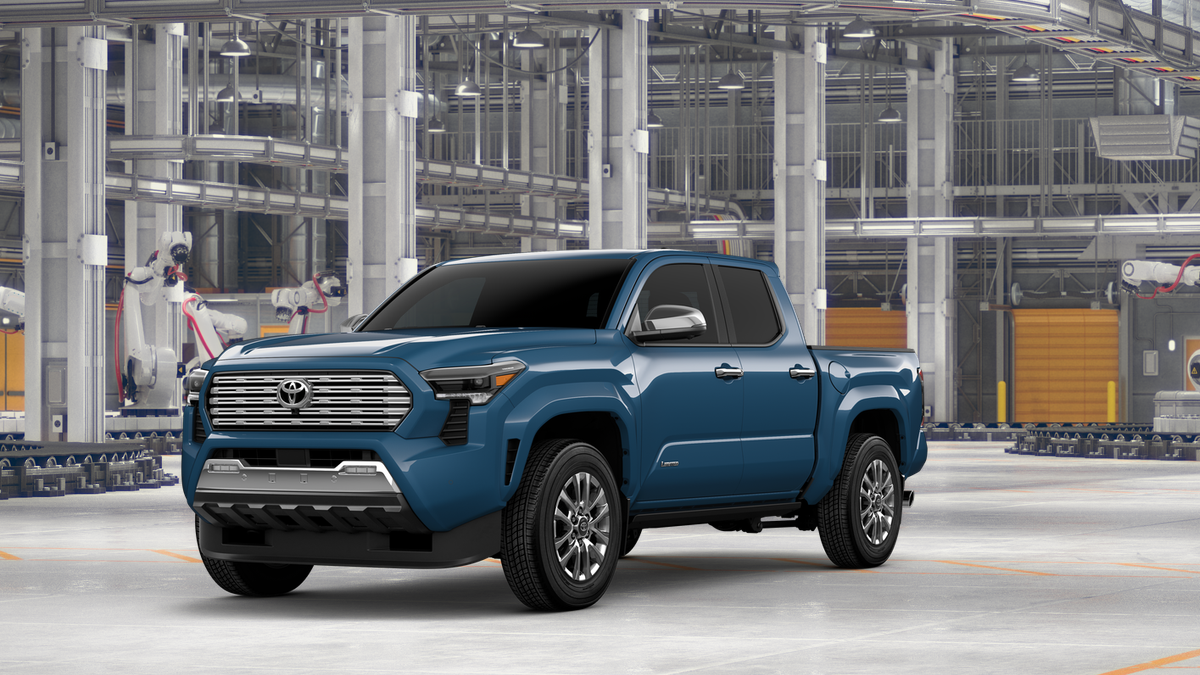 2026 Toyota Tacoma Limited in Heritage Blue — front three-quarter view