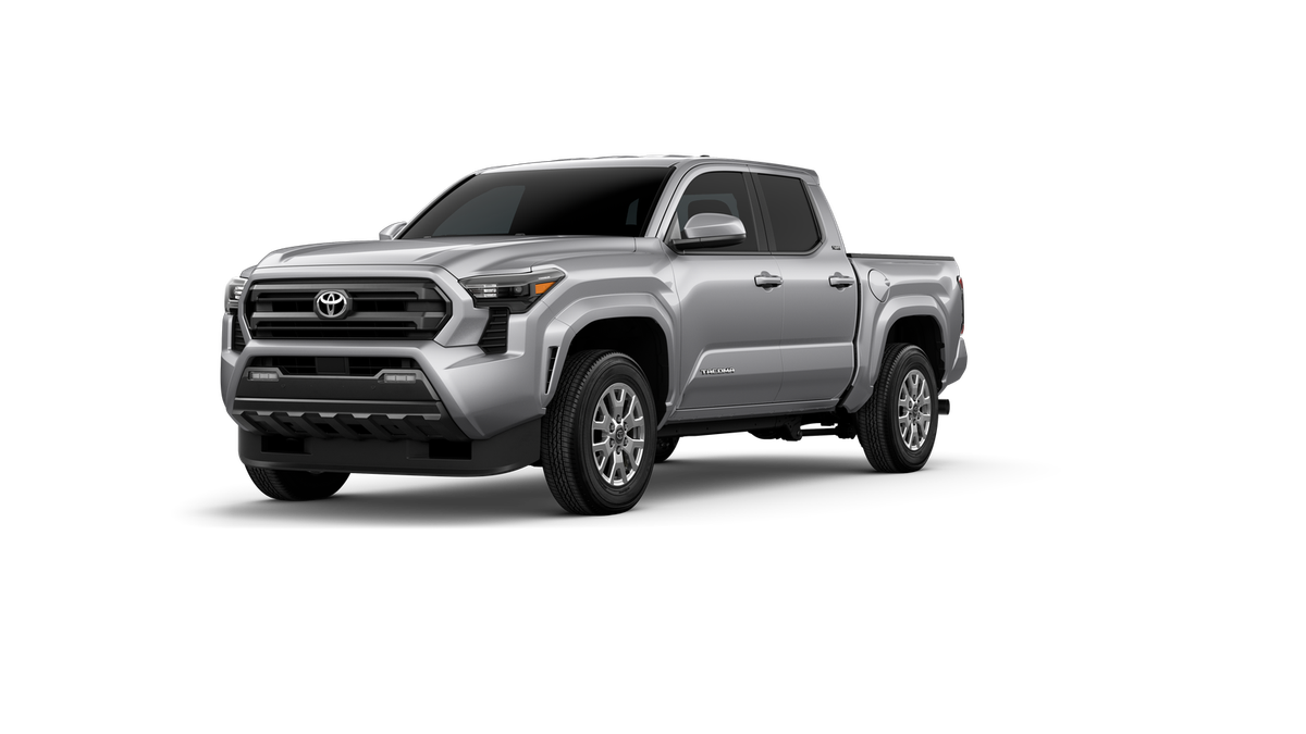 2026 Toyota Tacoma SR5 in Celestial Silver Metallic — front three-quarter view