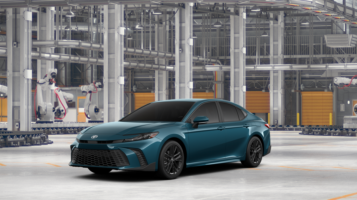 2026 Toyota Camry SE in Ocean Gem — front three-quarter view