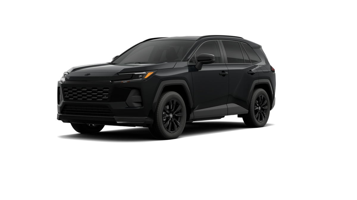 2026 Toyota RAV4 SE in Midnight Black Metallic — front three-quarter view