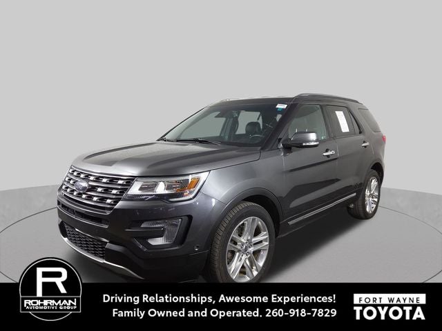 2016 Ford Explorer Limited in Magnetic Metallic — front three-quarter view