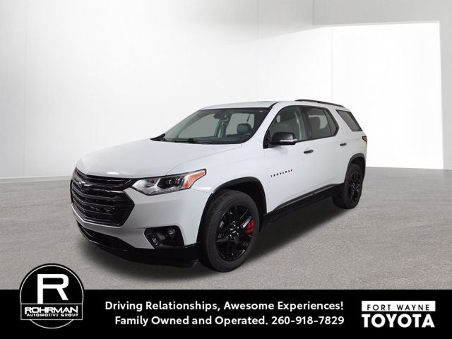 2018 Chevrolet Traverse Premier in Summit White — front three-quarter view