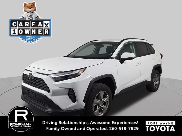 2025 Toyota RAV4 XLE in Ice — front three-quarter view