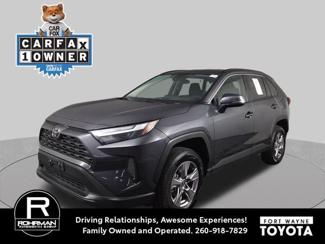 2025 Toyota RAV4 XLE in Magnetic Gray Metallic — front three-quarter view