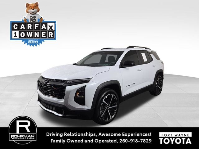 2026 Chevrolet Equinox RS in Polar White Tricoat — front three-quarter view