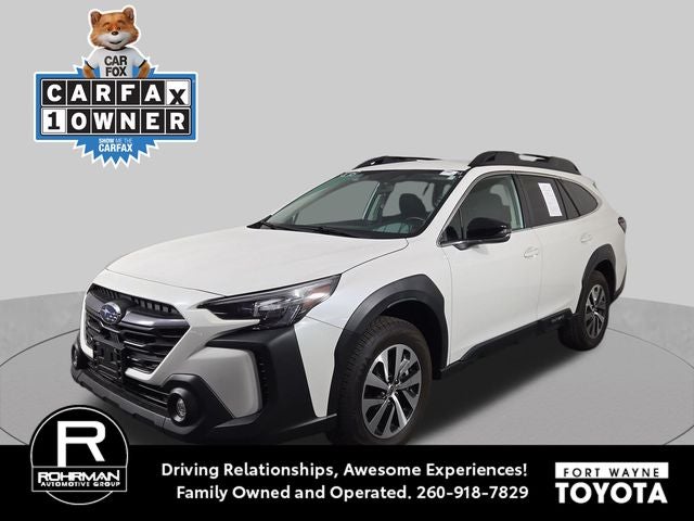 2024 Subaru Outback Premium in Crystal White Pearl — front three-quarter view