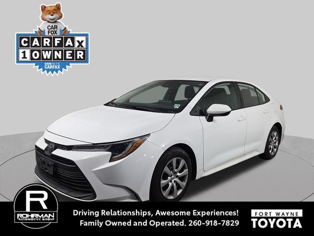 2024 Toyota Corolla LE in Ice — front three-quarter view