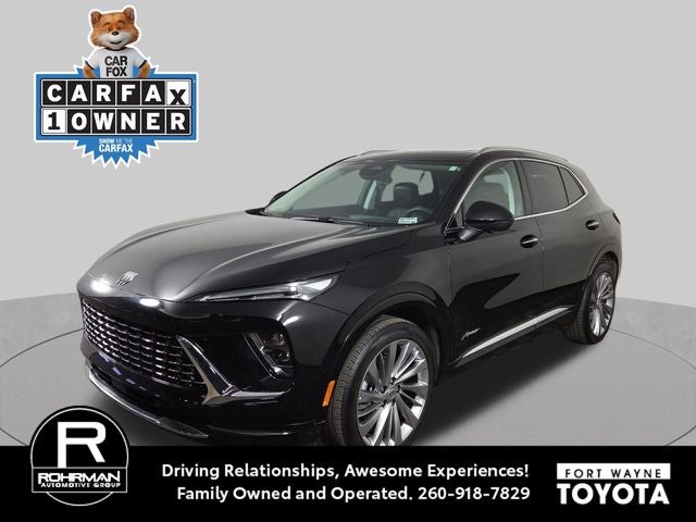 2025 Buick Envision Avenir in Ebony Twilight Metallic — front three-quarter view